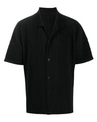 Chemise à manches courtes noire Homme Plissé Issey Miyake