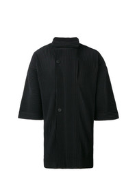 Chemise à manches courtes noire Homme Plissé Issey Miyake