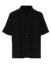 Chemise à manches courtes noire Issey Miyake