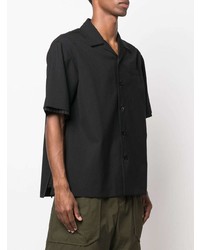 Chemise à manches courtes noire Sacai