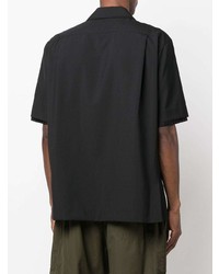 Chemise à manches courtes noire Sacai