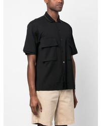 Chemise à manches courtes noire Sacai