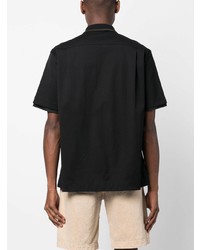 Chemise à manches courtes noire Sacai