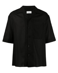 Chemise à manches courtes noire Lemaire