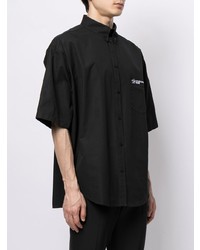 Chemise à manches courtes noire Balenciaga