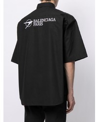 Chemise à manches courtes noire Balenciaga