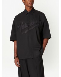 Chemise à manches courtes noire Valentino