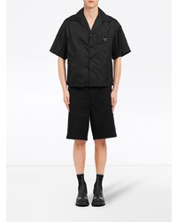 Chemise à manches courtes noire Prada