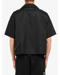 Chemise à manches courtes noire Prada