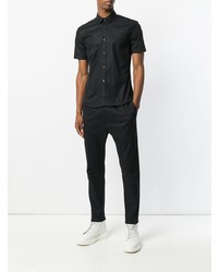 Chemise à manches courtes noire Les Hommes Urban