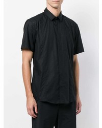 Chemise à manches courtes noire Les Hommes