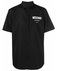 Chemise à manches courtes noire Moschino