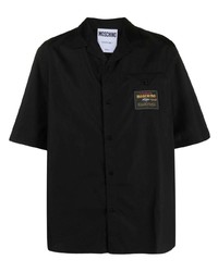 Chemise à manches courtes noire Moschino
