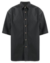 Chemise à manches courtes noire Nanushka