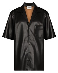 Chemise à manches courtes noire Nanushka