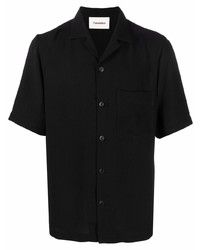 Chemise à manches courtes noire Nanushka