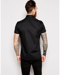 Chemise à manches courtes noire