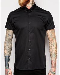 Chemise à manches courtes noire