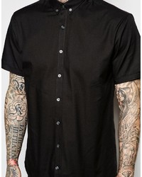 Chemise à manches courtes noire Lindbergh