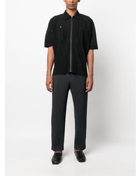 Chemise à manches courtes noire Homme Plissé Issey Miyake