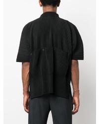 Chemise à manches courtes noire Homme Plissé Issey Miyake