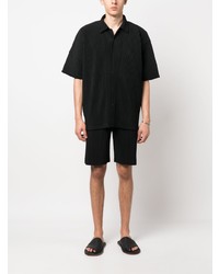 Chemise à manches courtes noire Homme Plissé Issey Miyake