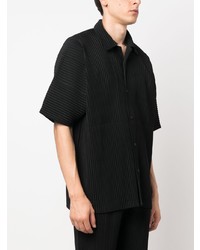 Chemise à manches courtes noire Homme Plissé Issey Miyake