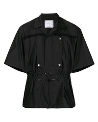 Chemise à manches courtes noire Sacai