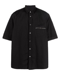 Chemise à manches courtes noire Sacai