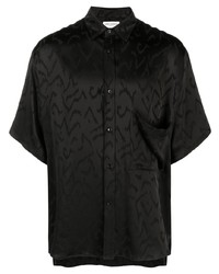 Chemise à manches courtes noire Saint Laurent