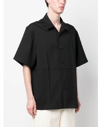 Chemise à manches courtes noire Jil Sander