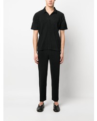 Chemise à manches courtes noire Homme Plissé Issey Miyake