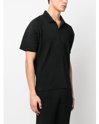 Chemise à manches courtes noire Homme Plissé Issey Miyake