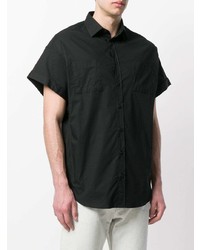 Chemise à manches courtes noire Versace Collection
