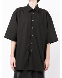 Chemise à manches courtes noire Raf Simons