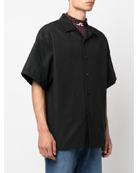 Chemise à manches courtes noire MSGM