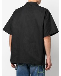 Chemise à manches courtes noire MSGM