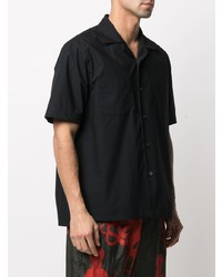 Chemise à manches courtes noire Sacai