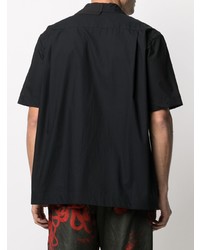 Chemise à manches courtes noire Sacai