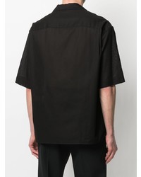 Chemise à manches courtes noire Lemaire