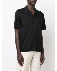 Chemise à manches courtes noire Z Zegna