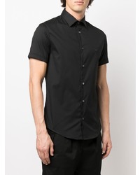 Chemise à manches courtes noire Emporio Armani