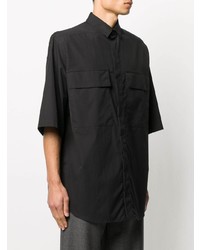 Chemise à manches courtes noire Ermenegildo Zegna