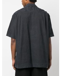 Chemise à manches courtes noire Sacai