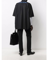 Chemise à manches courtes noire Raf Simons