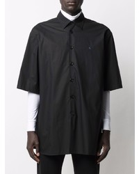 Chemise à manches courtes noire Raf Simons