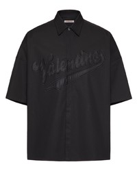 Chemise à manches courtes noire Valentino