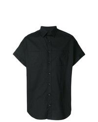 Chemise à manches courtes noire Versace Collection