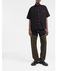 Chemise à manches courtes noire Sacai