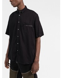 Chemise à manches courtes noire Sacai